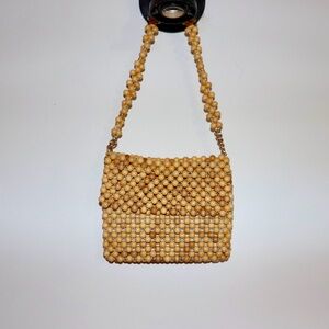 Vintage Wooden Beaded Purse